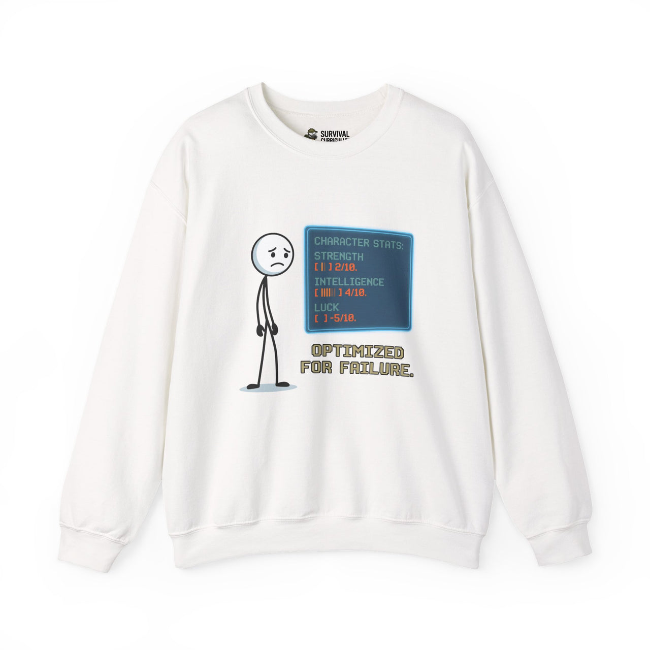 "Optimized for Failure" Survival Crewneck - Hard Mode Default Settings
