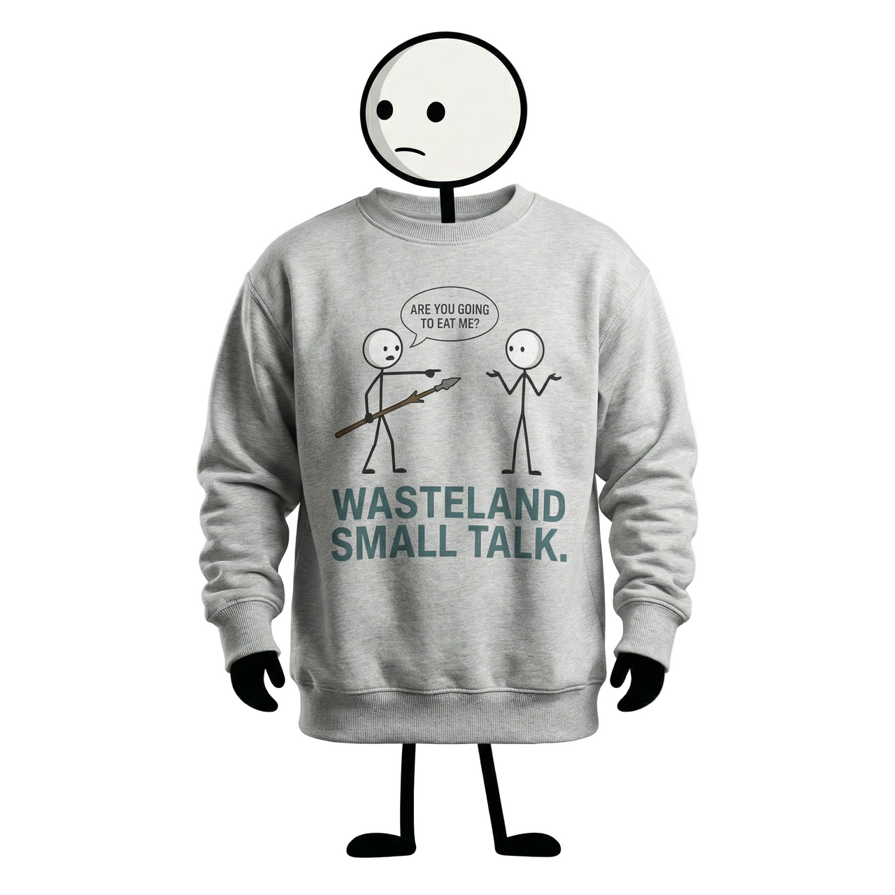 "Wasteland Small Talk" Survival Crewneck - Mandatory Social Check
